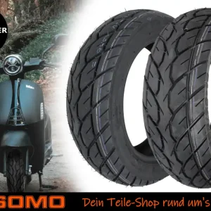 [Paket] 2x Allwetterreifen 120/70 - 10 Zoll, 54L PR356 TL, M+S Reifen Ganzjahresreifen für Piaggio Zip Typhoon Vespa Peugeot Speedfight Vivacity Yamaha Aerox, Roller Mega-Angebot
