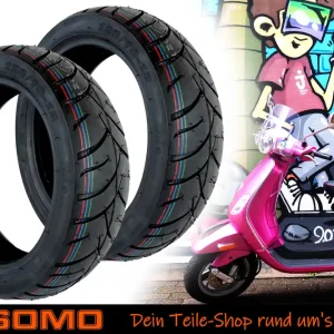 Highlight [Paket] 2x Reifen 120/70 - 12 Zoll TL 51J PR507 für Roller, Motorrad 50ccm - 150ccm, Piaggio Fly, Peugeot Speedfight, MBK Booster, Kymco Agility, Yamaha Aerox