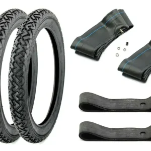 [Paket] 2x Vee Rubber Reifen 2.25 x 16 Zoll, 2 1/4 x 16 Zoll Profil VRM 087, 38J, Inklusive 2 Schläuche + 2 Felgenbänder, neuste Technik für Straße und Gelände - 6-teilig Wochenendangebot