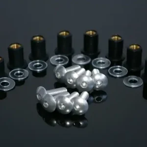 Online Kaufen Fairing Screws, Aluminium Screws with Rubber Nuts for Fairings and Windscreens, Silver
