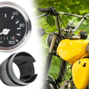 Neuheit [Paket] Tacho Set, Tachometer 100km/h Ø 60mm mit Chromring Blinkkontrolle + Tachohülle für Simson S50 S51 S53 S70 S83