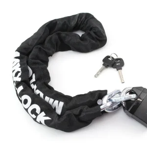 Fahrrad Schloss Ketten Schloss 1,20m mit Textil Mantel und Bügel Schloss Preis Gesenkt