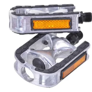 Meistverkauft Fahrrad Pedale Aluminium mit Reflektor gerippte Trittfläche Mountainbike MTB Fahrradpedale Trekking E-Bike