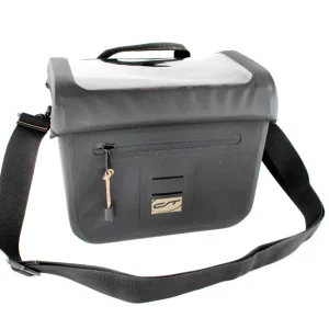 Schneller Versand Fahrrad Lenkertasche - Handlebar Waterproof - 7,5 Liter, 23,5 x 23 x 14cm, Farbe: Schwarz, Nähte Gold, Klickfix-Adapter, auch für E-Bike von Contec