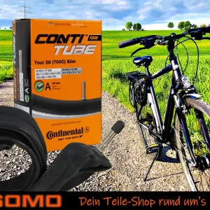 Fahrradschlauch Continental Tour 28 Zoll Slim, 28-37/622-642, 700C Autoventil, Schrader AV 40mm - 28-622 - 37-622 I 28-630 - 32-630 Abverkauf