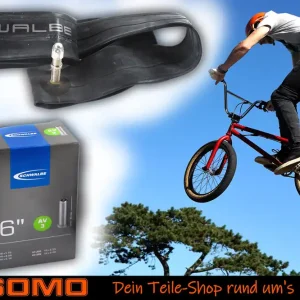 Schnäppchen Fahrradschlauch, Schlauch Schwalbe 16 x 1.75-2.40 Zoll ETRTO 47/62-305 Autoventil AV 40mm, Kinderfahrrad, Roller, Laufrad, Simson SL1, Moped-Anhänger, Mofa