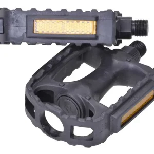 Fahrrad Pedale City Star schwarz mit Reflektor gerippte Trittfläche Mountainbike MTB Fahrradpedale Trekking E-Bike Kostenloser Rückversand