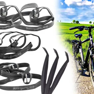 [Paket] 2x Fahrradschlauch 28 Zoll Schwalbe 28/47-622/635 mit DV17 Dunlop, SV17 Sclaverand,  AV17 Autoventil, Ventillänge 40mm + 3x Reifenheber für Tour, City und Trekking Markenware