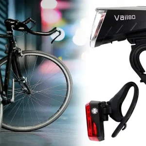 LED Fahrrad Scheinwerfer Set, Front Licht, Rücklicht, Fahrradlicht 80/40/15 Lux, bis 9 Stunden Leuchtdauer, AKKU USB Aufladung, StVZO zugelassen, inkl. Halter Sonderangebot