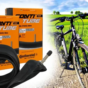 Finale Aktion [Paket] 2 Fahrradschlauch Continental Tour 28 Zoll Slim, 28-37/622-642, 700C Autoventil, Schrader AV 40mm - 28-622 - 37-622 I 28-630 - 32-630