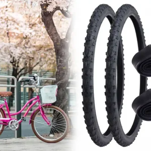 [Paket] Fahrradreifen Set 2x Premium Reifen 26 x 1,75 Zoll 47-559 + 2x Schlauch 26 Zoll x 1,5-2,4 Zoll 40 / 62-559 mit Autoventil 40mm Letzte Chance