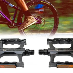 Fahrrad Pedale, mit Reflektoren, breite Trittfläche, einteiliger Aluminiumkörper mit CrMo-Achse, Industrielager, ideal für Tour Trekking MTB Top-Preis