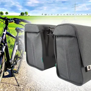 Fahrrad Tasche Gepäckträger, doppelte Gepäckträgertasche Fahrradtasche 2x 23 Liter, Abstand justierbar 15 - 25cm, wasserfest, stabiles case Markenprodukt