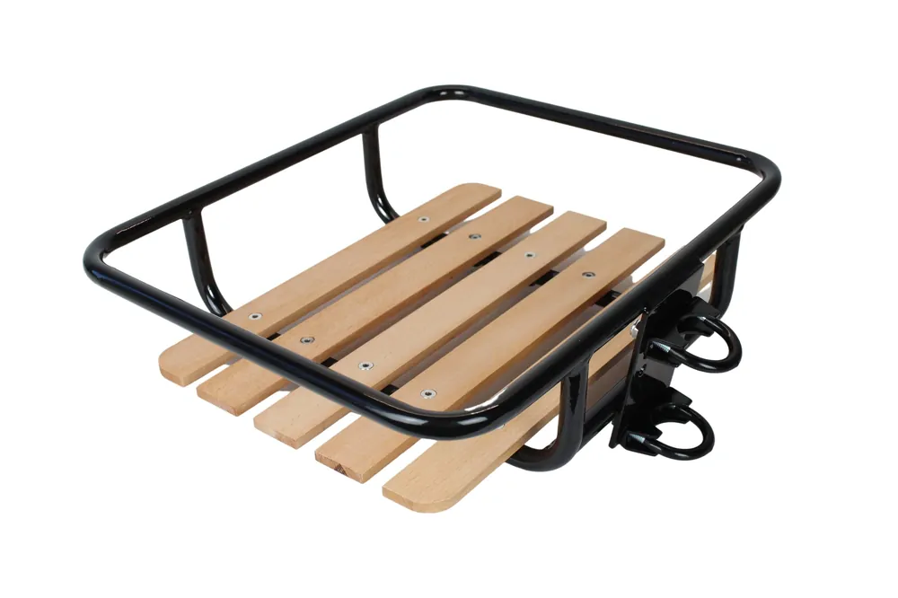 Wochenendangebot Fahrrad Frontträger Fahrradkorb Gepäckträger Transportgestell Premium Stahl Holz