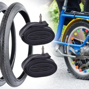 Abverkauf [Paket] 2 Fahrradreifen 20 x 1.75 Zoll, Fahrrad Reifen 47-406, Drahtreifen + Schlauch 20 x 1,75 / 2,125 Zoll Dunlop Ventil Fahrradventil, Jugendfahrrad Kinderfahrrad BMX