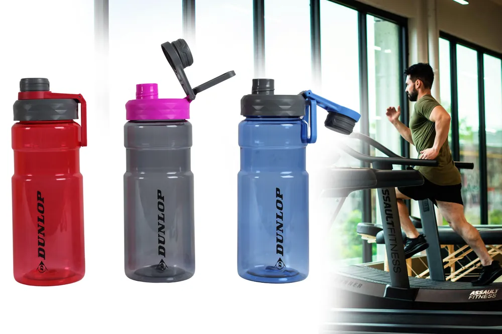 Trinkflasche, Sportflasche, PET Flasche 1,1 Liter mit Schraubverschluss, Haltegriff, Wasserflasche BPA-frei - Farbwahl Angebot