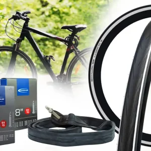 [Paket] 2 Fahrradreifen 28 Zoll Schwalbe Lugano II, Rennrad, 25-622, Drahtreifen Pannenschutz, K-Guard, Active Line + 2 Schwalbe Schlauch 28 Zoll 25-622 SV 40mm Heißes Angebot