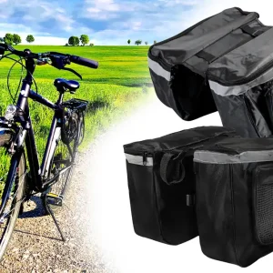 Fahrrad Gepäckträgertasche, Doppeltasche 30 x 26 x 10cm je Seitentasche, Wasserdicht, Reflexstreifen, einfache Montage Neue Ware