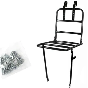 BISOMO Fahrrad Frontgepäckträger Gepäckträger vorn Transportgestell Lenkerträger 28" Fahrradkorb-Halter Stahl Kostenloser Versand