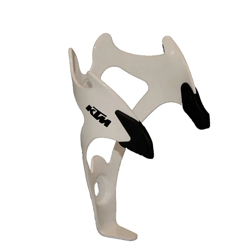 Neuheit KTM Fahrrad Flaschenhalter - Wave - aus Aluminium, vordere Entnahme, Weiß