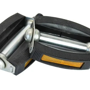 Preisknaller 1 Paar Fahrrad Pedale mit seitlichen Reflektoren für rechte + linke Seite, Trittfläche strukturiert für besseren Grip, 75 x 125 x 30mm