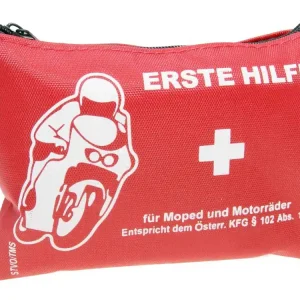 Erste-Hilfe-Set Verbandstasche 8,5 x 11,5 x 5cm, Dreiecktuch Pflaster Handschuhe Kompresse für Roller, Moped, Motorrad, Quad, ATV Sonderangebot