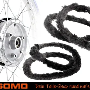 Nabenputzringe 2x 56cm Schwarz für Moped, Simson S50 KR51, Mokick, E-Bike, Fahrrad Naben Putzringe Top-Angebot