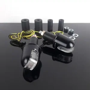 Preisknaller 2 LED handlebar WINKERLIGHT, aluminium, black, e-marked