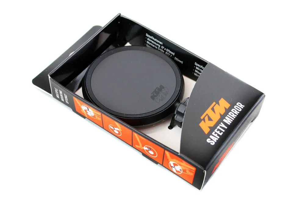 KTM Fahrrad Spiegel 360° rubber ring clamo Sicherheitsspiegel 58x58mm Nur Für Kurze Zeit