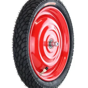 [Paket] Scheibenrad, Felge 12,5 Zoll verstärkte Achse, Rot mit Reifen und Schlauch (Dunlop, Fahrradventil), fertig montiert für Anhänger, DDR Handwagen, Laufrad Angebot