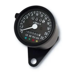 Schneller Versand Tachometer 60mm mit Kontrollleuchten K=1,4 schwarz, weiße Beleuchtung