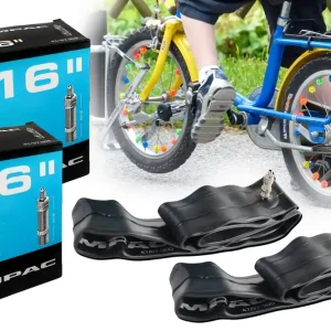 Zertifiziert [Paket] 2 Fahrradschlauch, Schlauch 16 x 1,75-2,25 Zoll 47-57/305 mit Dunlop-Ventil DV Fahrradventil 26mm, von Impac universal