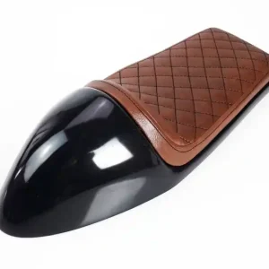 Cafe racer seat hump, universal, Brown, black diamond seams Geprüft