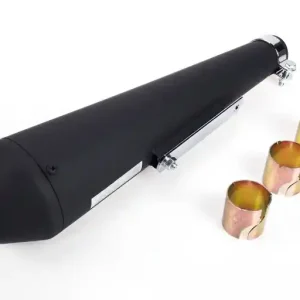 Megaphone exhaust, in matt black Bestpreis
