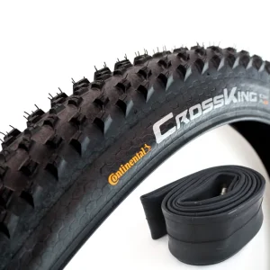 Günstig [Paket] Set Continental Cross King 2.3 E-25, Fahrrad Reifen, Draht, schwarz, 29Zoll und Continental Fahrrad Schlauch MTB 29 Zoll 47-62/622 Autoventil 40mm