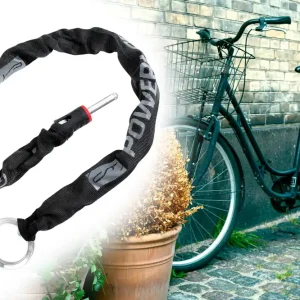 Top-Preis Fahrrad Einsteckkette für Rahmenschloss mit Loc-In Funktion, Fahrradschloss, Premium Security Level 10, Länge 85cm Ø 6mm, ummantelt