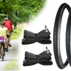 Top-Angebot [Paket] 2x Fahrradreifen 1 1/2 x 28 Zoll ETRTO 40-622/635 mit weißer Linie + 2x Schlauch Dunlop Fahrrad Ventil, Reifen Citybike, Trekking Bike, Touren