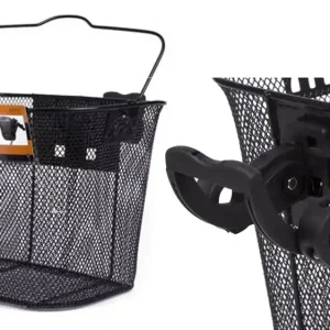 Fahrrad Lenkerkorb, Metallkorb für Lenker abnehmbar, Cliphalter für Montage vorn, 25 Liter, 34 x 25 x 26cm, mit Tragegriff Must-Have