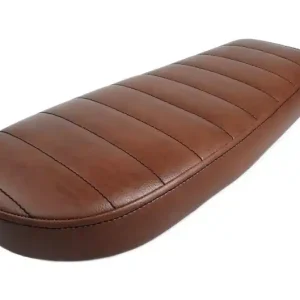 Sitzbank Scrambler oder Cafe-Racer, universal, sozius-geeignet, braun, schwarze Nähte Expressversand