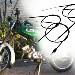 [Paket] Bowdenzug Set Simson ENDURO S51E, S53E, S70E, S83E mit Gaszug Bremszug Starterzug und Kupplungszug Geprüft