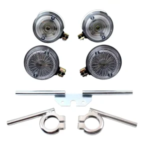 Begrenztes Angebot [Paket] Blinker Set vorn amp; hinten, Klar, E-geprüft, komplett mit Halter für Simson S50 S51