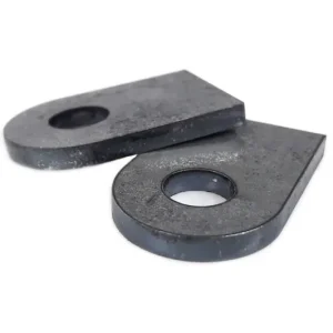 2 ANSCHWEIßLASCHEN aus 3mm Stahlblech, gebohrt Sonderangebot