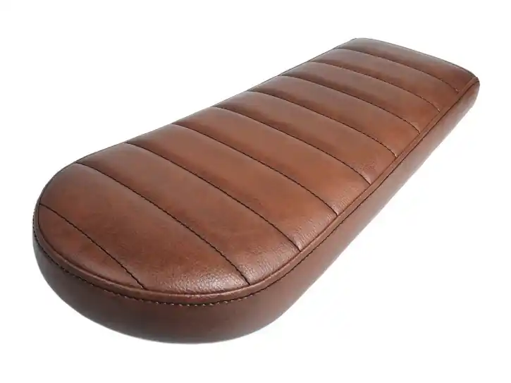 Cafe racer, scrambler, bench seat, universal, pillion-suitable, Brown, black seams Versand Am Gleichen Tag