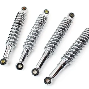 [Paket] 4 Stoßdämpfer im Komplett Set 26 cm + 30 cm Chrom für Simson Vogelserie Sichere Zahlung