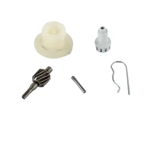 Tachoantrieb mit 14-Zahn Schraubenrad aus Metall auf 15-Zahn Antriebskettenrad 1. Qualität, Simson S51, S53, S83, S70, SR50, SR80, KR51/2 Schwalbe, 5-teilig Sonderaktion