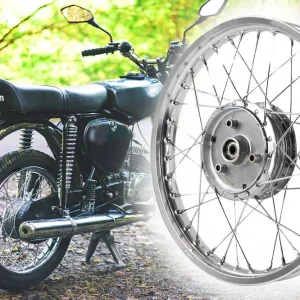 Zertifiziert Speichenrad Felge 1,50 x 16 Zoll Alu eloxiert Silber glänzend, Nabe Alu verchromt, Speichensatz verchromt für Simson S50 S51 S70 S53 S83 KR51 SR4