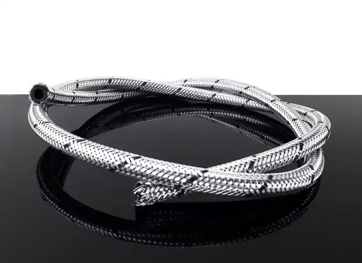 Kracherpreis KRAFTSTOFFSCHLAUCH, Stahlflex, Benzinschlauch f. 6mm Anschluss, ca. 1m