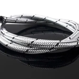 KRAFTSTOFFSCHLAUCH, Stahlflex, Benzinschlauch f. 8mm Anschluss, ca. 1m Geprüft