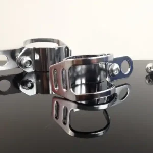 Online Kaufen 2 INDICATOR BRACKET, chrome FORK CLAMPS universal 32-41mm