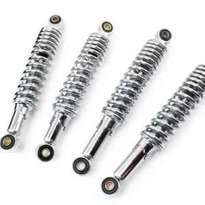 Markenware [Paket] Tieferlegungs Set 4 Stoßdämpfer Federbein  260mm + 280mm verstellbar verchromt für Simson Vogelserie und DUO